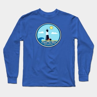 Tybee Island Georgia Lighthouse With Sun Long Sleeve T-Shirt